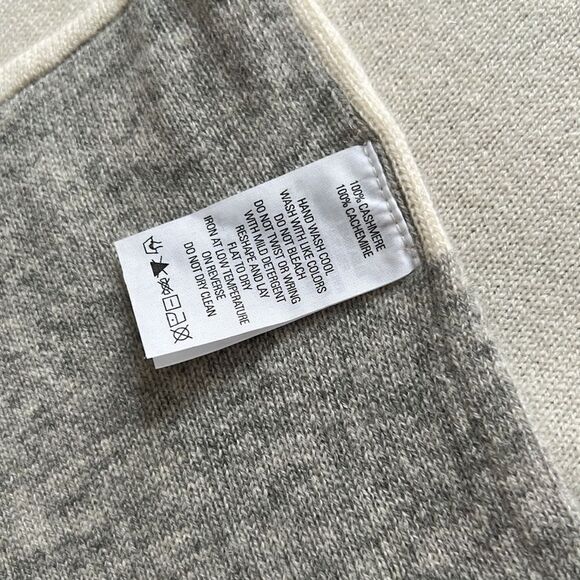 Skull cashmere baby blanket 100% pure cashmere ivory gray new with tag - Picture 6 of 9